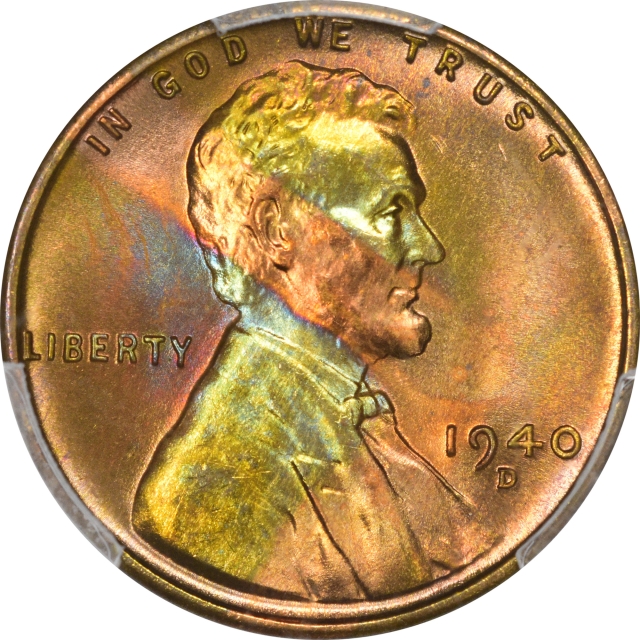 1940-D 1C Lincoln Cent - Type 1 Wheat Reverse PCGS MS66RB