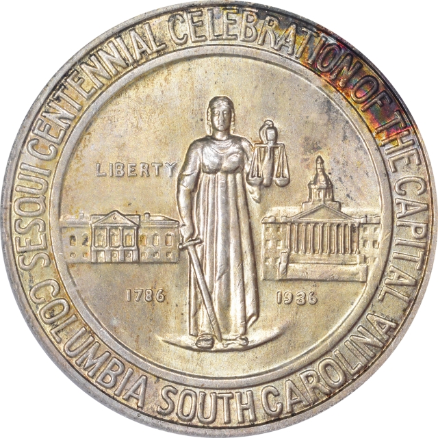 COLUMBIA 1936 50C Silver Commemorative PCGS MS67