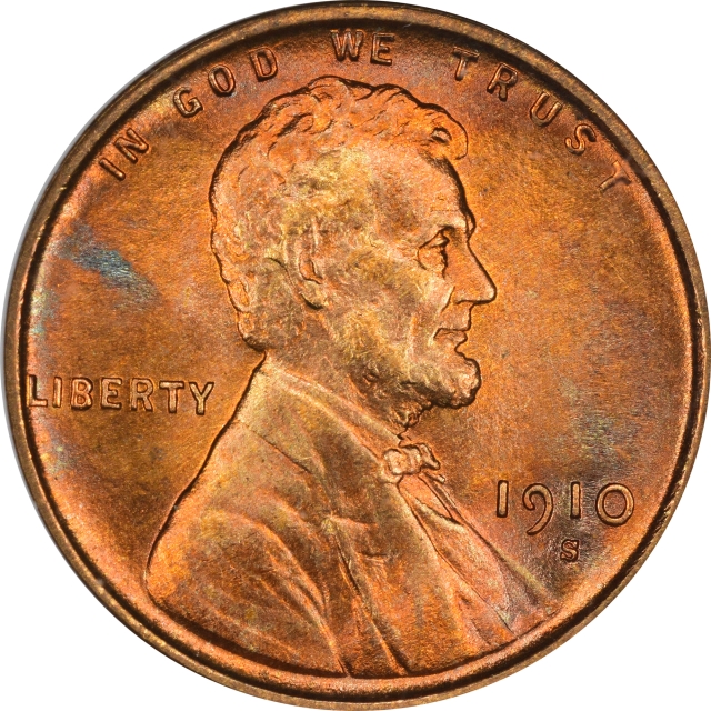 1910-S 1C Lincoln Cent - Type 1 Wheat Reverse NGC MS66RD