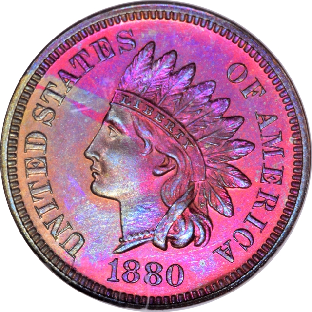 1880 1C Indian Cent  NGC PR65RB