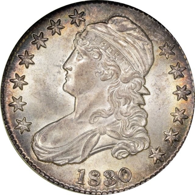 1830 50C Small 0 Capped Bust Half Dollar PCGS MS64 (CAC)