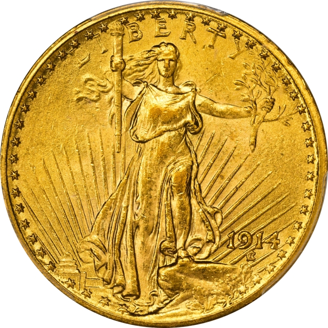 1914 $20 Saint Gaudens PCGS MS63