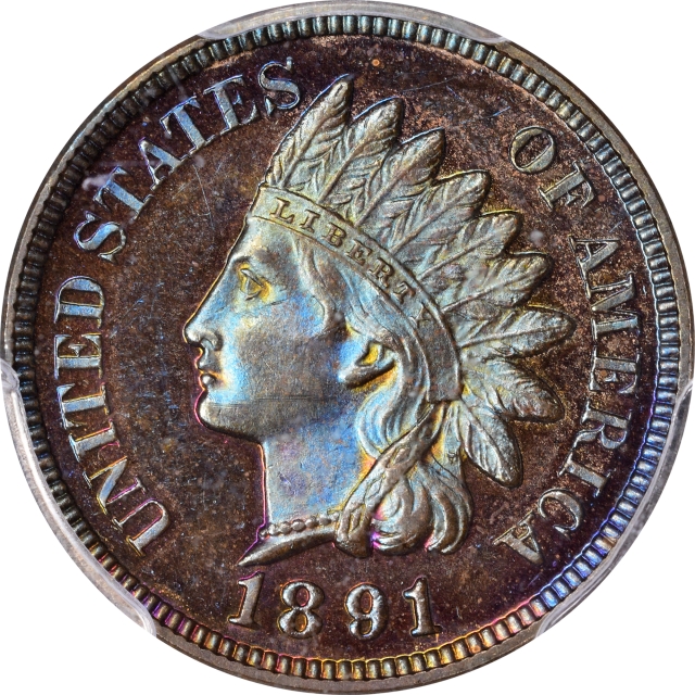 1891 1C Indian Cent - Type 3 Bronze PCGS PR66BN