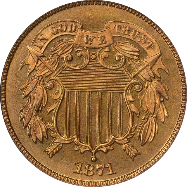 1871 Two Cent Piece 2C NGC PR66RD