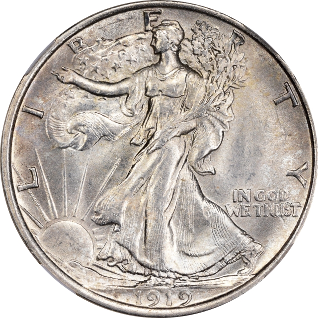 1919-D 50C Walking Liberty Half Dollar NGC MS64