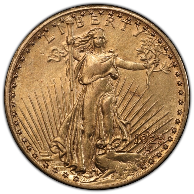 1925-S $20 Saint Gaudens PCGS AU55