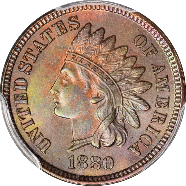 1880 1C Indian Cent - Type 3 Bronze PCGS MS64BN