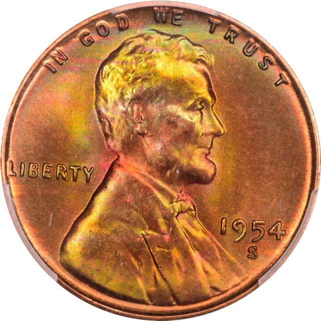 1954-S 1C Lincoln Cent - Type 1 Wheat Reverse PCGS MS66RB