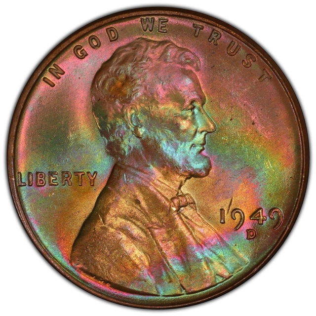 1949-D 1C Lincoln Cent - Type 1 Wheat Reverse PCGS MS65RB
