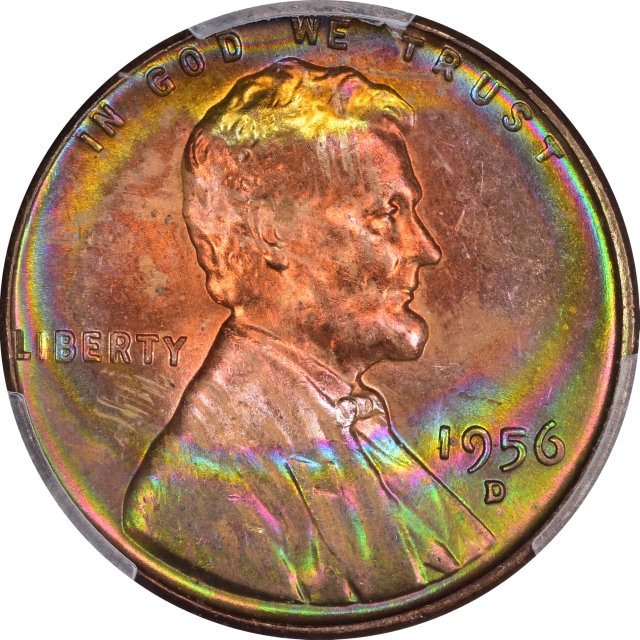 1956-D 1C Lincoln Cent - Type 1 Wheat Reverse PCGS MS64RB