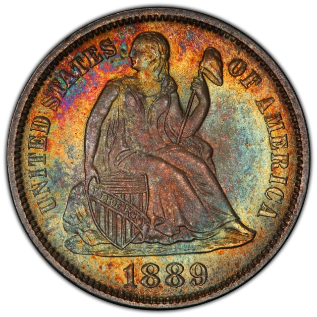 1889 10C Liberty Seated Dime PCGS MS66