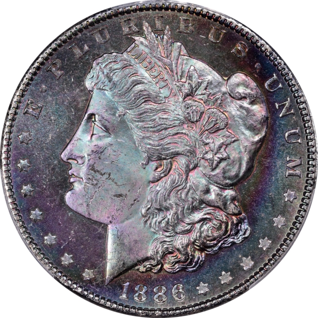 1886 $1 Morgan Dollar PCGS MS63+PL