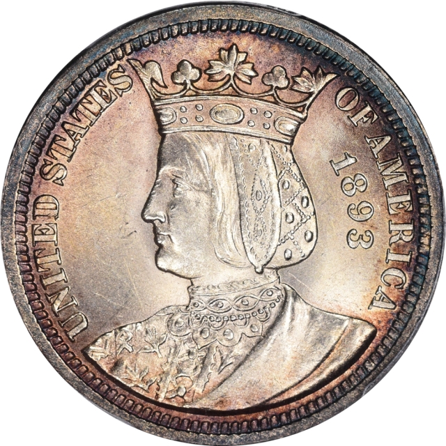 ISABELLA 1893 25C Silver Commemorative PCGS MS63