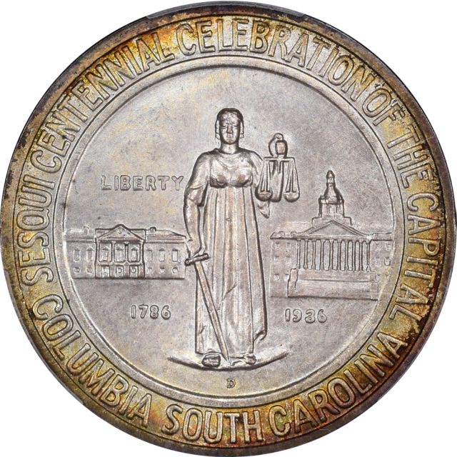 COLUMBIA 1936-D 50C Silver Commemorative PCGS MS67