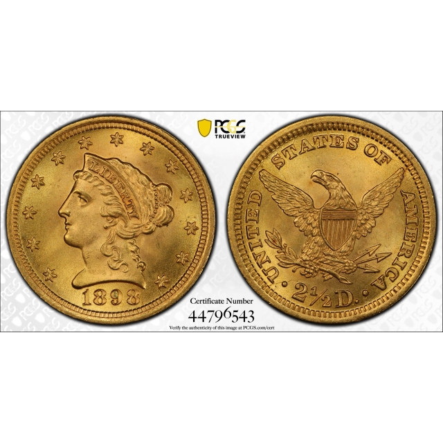 1898 $2.50 Liberty Head Quarter Eagle PCGS MS67+ (CAC)