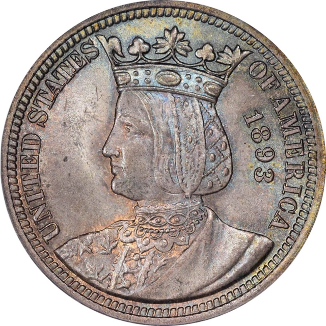 ISABELLA 1893 25C Silver Commemorative PCGS (CAC)