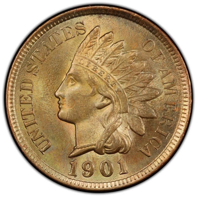 1901 1C Indian Cent - Type 3 Bronze PCGS MS64BN