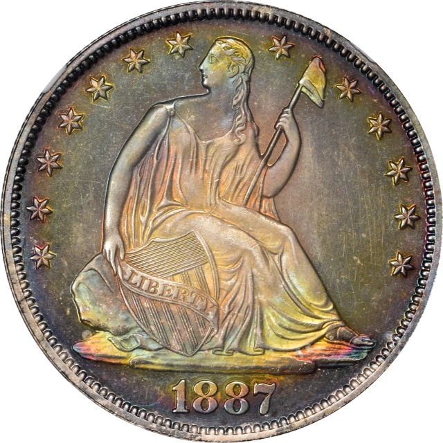1887 Seated Liberty Half Dollar 50C NGC PR67CAM