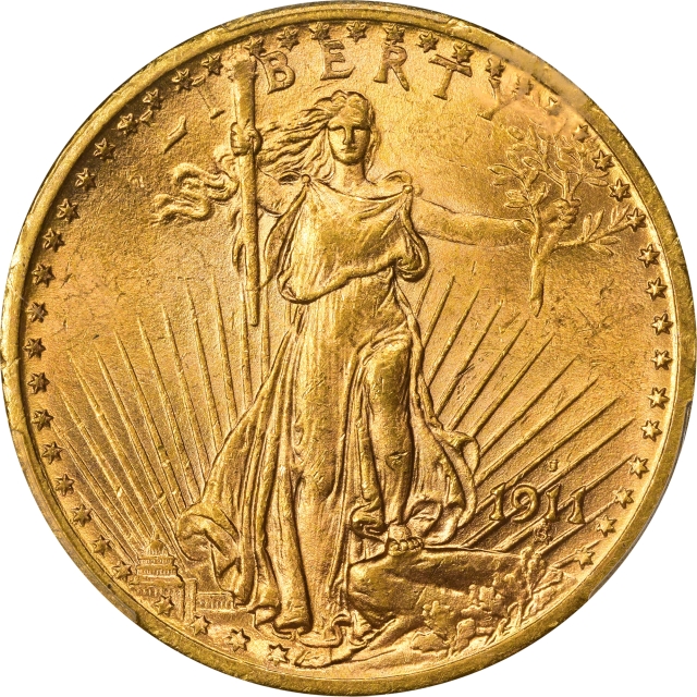 1911-S $20 Saint Gaudens PCGS MS64