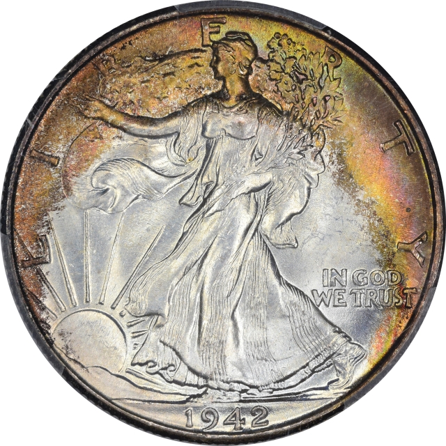 1942 50C Walking Liberty Half Dollar PCGS MS67+ (CAC)