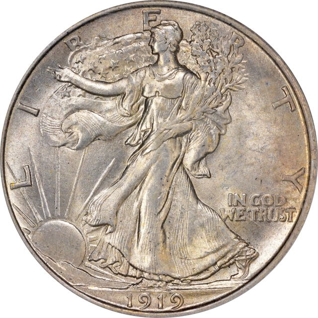 1919-D 50C Walking Liberty Half Dollar PCGS MS64