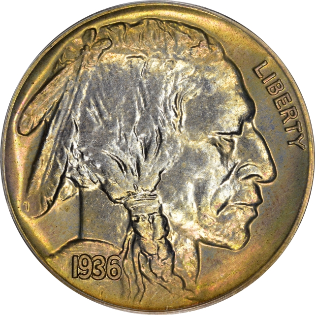 1936 5C Brilliant Buffalo Nickel PCGS PR68