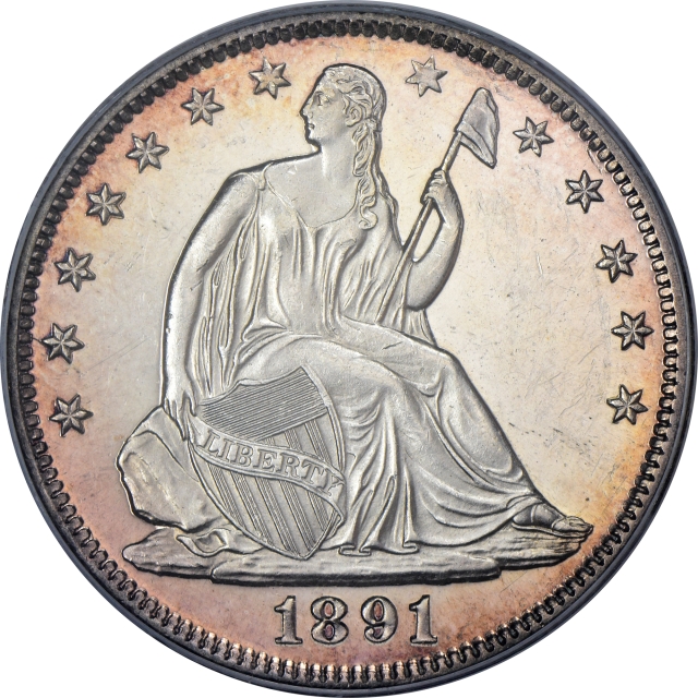 1891 50C Liberty Seated Half Dollar PCGS MS62