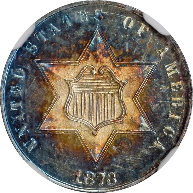 1873 CLOSED 3 Three Cent Piece - Silver Type 3 3CS NGC PR67