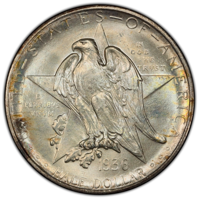 TEXAS 1936-S 50C Silver Commemorative PCGS MS67+
