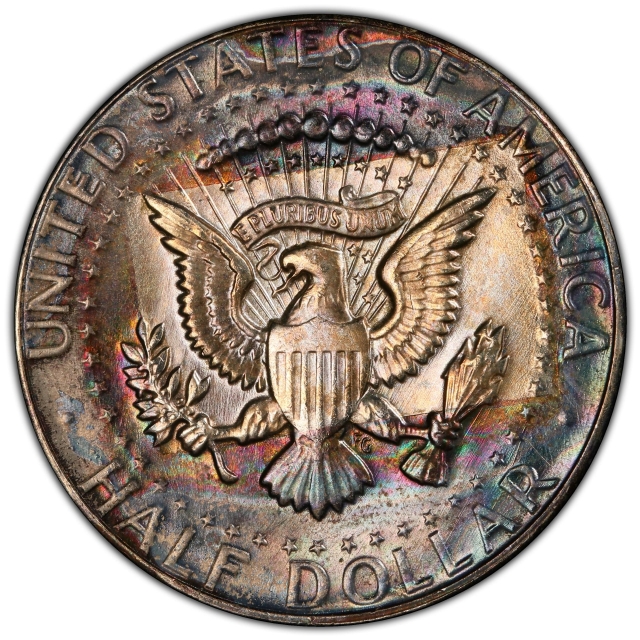 1969-D 50C Kennedy Half Dollar - Type 2 Silver Clad PCGS MS66