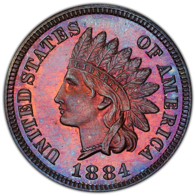 1884 1C Indian Cent - Type 3 Bronze PCGS PR65BN
