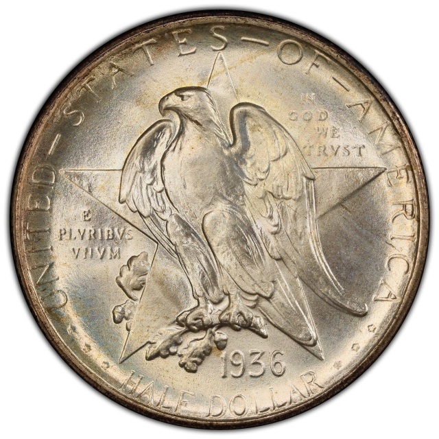 TEXAS 1936-D 50C Silver Commemorative PCGS MS68