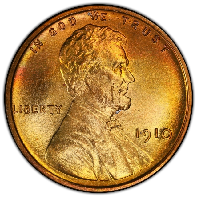 1910 1C Lincoln Cent - Type 1 Wheat Reverse PCGS (CAC) PR67+RD