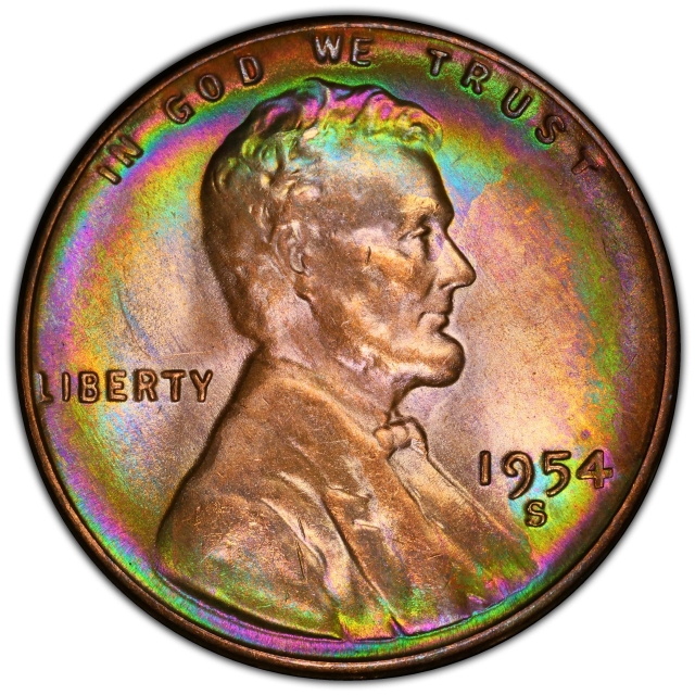 1954-S 1C Lincoln Cent - Type 1 Wheat Reverse PCGS MS65RB