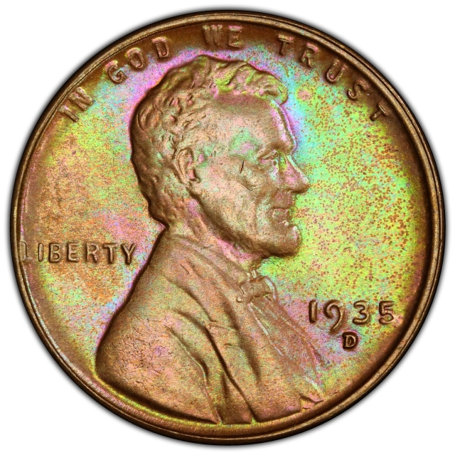 1935-D 1C Lincoln Cent - Type 1 Wheat Reverse PCGS MS65BN