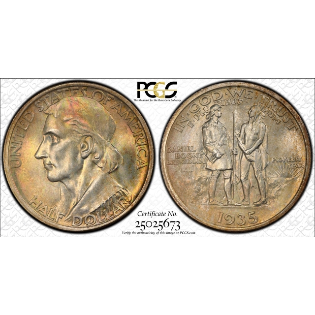 BOONE 1935 50C Silver Commemorative PCGS MS67+