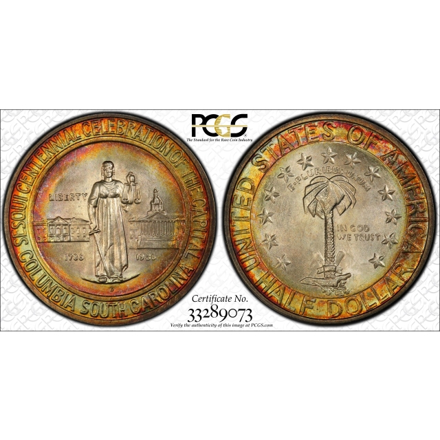 COLUMBIA 1936-D 50C Silver Commemorative PCGS MS68+