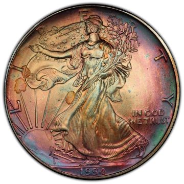 1994 $1 Silver Eagle PCGS MS66