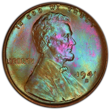 1941-D 1C Lincoln Cent - Type 1 Wheat Reverse PCGS MS66BN