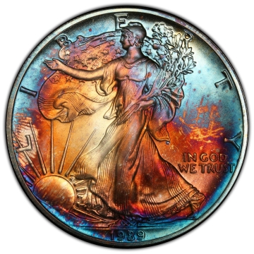 1989 $1 Silver Eagle PCGS MS66